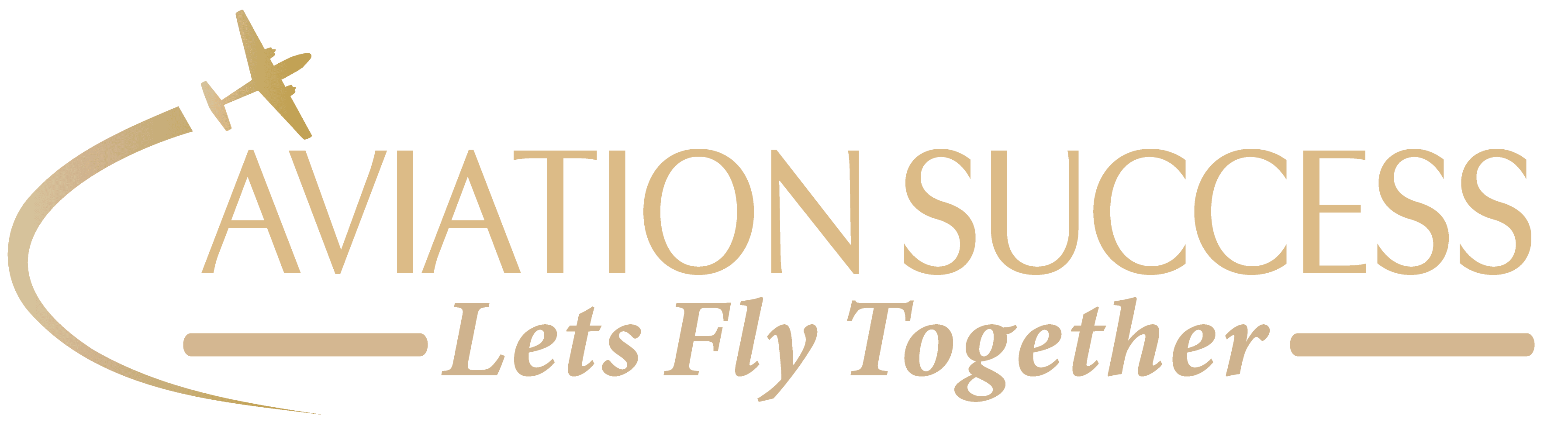 Elegant Aviation Success logo with airplane silhouette and tagline promoting collaboration in the industry.