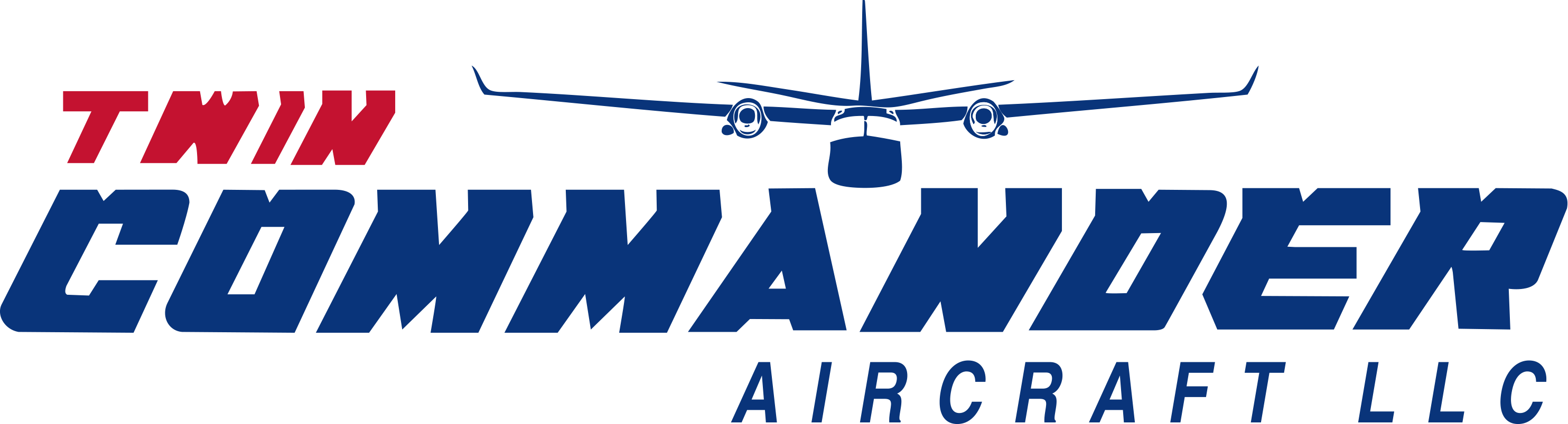 Twin Commander Aircraft LLC logo with stylized twin-engine aircraft silhouette